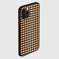 Чехол для iPhone 12 Pro Max Паттерн черных и коричневых квадратов, цвет: 3D-черный — фото 2