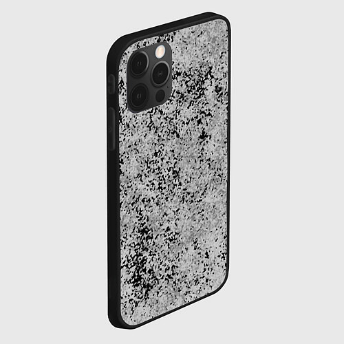 Чехол iPhone 12 Pro Max Текстура камень светло-серый / 3D-Черный – фото 2