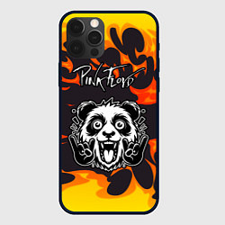 Чехол для iPhone 12 Pro Max Pink Floyd рок панда и огонь, цвет: 3D-черный