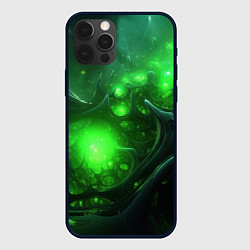 Чехол для iPhone 12 Pro Max Зеленая кислотная яркая неоновая абстракция, цвет: 3D-черный