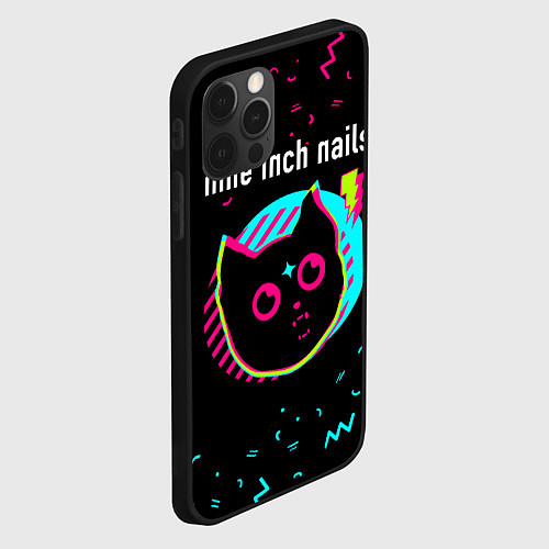 Чехол iPhone 12 Pro Max Nine Inch Nails - rock star cat / 3D-Черный – фото 2