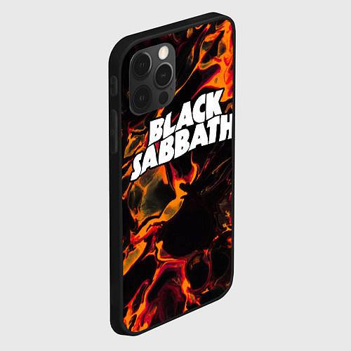 Чехол iPhone 12 Pro Max Black Sabbath red lava / 3D-Черный – фото 2