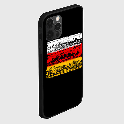 Чехол iPhone 12 Pro Max Традиционная Осетия / 3D-Черный – фото 2