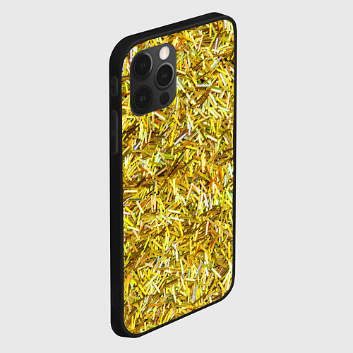 Чехол iPhone 12 Pro Max Золотые ленточки / 3D-Черный – фото 2