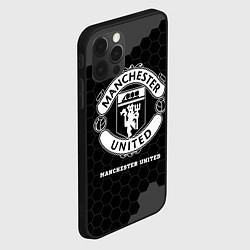 Чехол для iPhone 12 Pro Max Manchester United sport на темном фоне, цвет: 3D-черный — фото 2