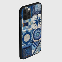 Чехол для iPhone 12 Pro Max Denim patchwork - ai art, цвет: 3D-черный — фото 2