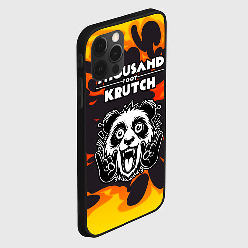 Чехол iPhone 12 Pro Max Thousand Foot Krutch рок панда и огонь / 3D-Черный – фото 2