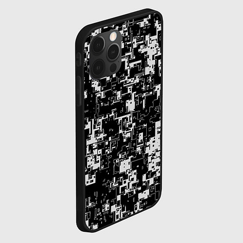 Чехол iPhone 12 Pro Max Геометрия черно-белая / 3D-Черный – фото 2
