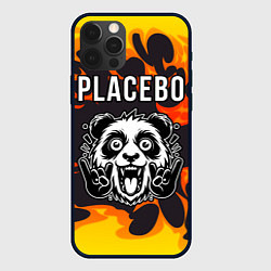 Чехол для iPhone 12 Pro Max Placebo рок панда и огонь, цвет: 3D-черный