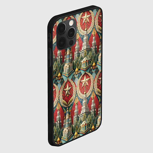 Чехол iPhone 12 Pro Max СССР ретро стиль / 3D-Черный – фото 2