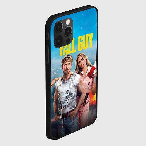 Чехол iPhone 12 Pro Max Ryan Gosling and Emily Blunt каскадеры / 3D-Черный – фото 2