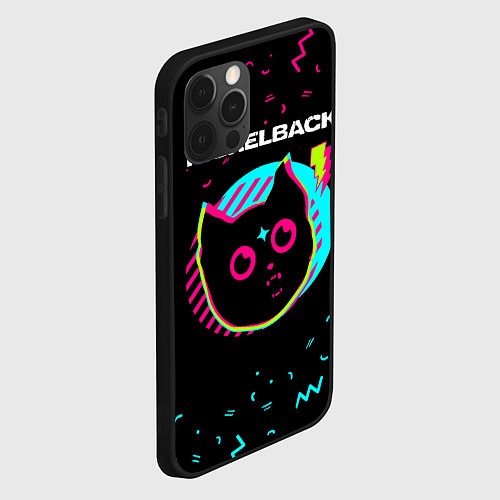 Чехол iPhone 12 Pro Max Nickelback - rock star cat / 3D-Черный – фото 2