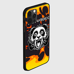 Чехол для iPhone 12 Pro Max Disturbed рок панда и огонь, цвет: 3D-черный — фото 2
