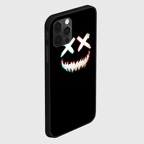 Чехол iPhone 12 Pro Max Неоновый монстр глитч / 3D-Черный – фото 2