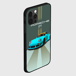 Чехол для iPhone 12 Pro Max Порше 911 спортивный немецкий автомобиль, цвет: 3D-черный — фото 2