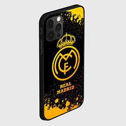 Чехол для iPhone 12 Pro Max Real Madrid - gold gradient, цвет: 3D-черный — фото 2