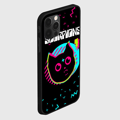 Чехол iPhone 12 Pro Max Scorpions - rock star cat / 3D-Черный – фото 2