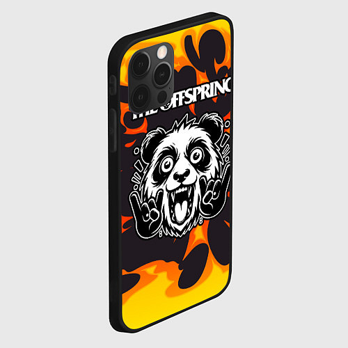 Чехол iPhone 12 Pro Max The Offspring рок панда и огонь / 3D-Черный – фото 2