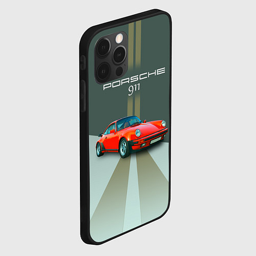 Чехол iPhone 12 Pro Max Porsche спортивный немецкий автомобиль / 3D-Черный – фото 2