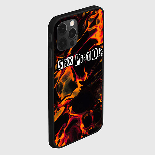 Чехол iPhone 12 Pro Max Sex Pistols red lava / 3D-Черный – фото 2