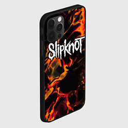 Чехол для iPhone 12 Pro Max Slipknot red lava, цвет: 3D-черный — фото 2