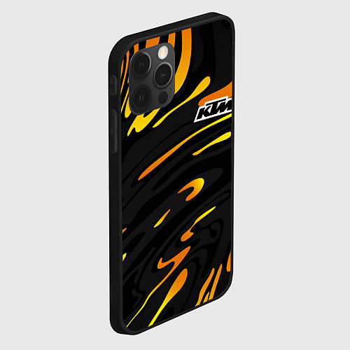 Чехол iPhone 12 Pro Max KTM - orange liquid / 3D-Черный – фото 2