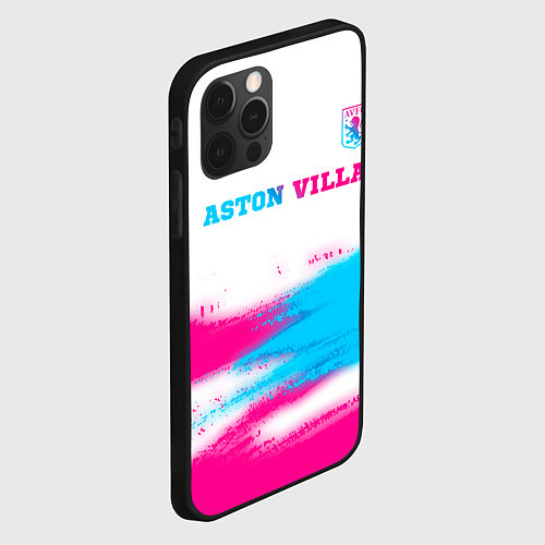 Чехол iPhone 12 Pro Max Aston Villa neon gradient style посередине / 3D-Черный – фото 2