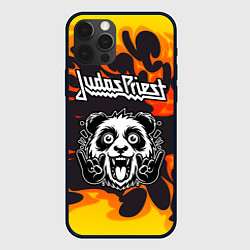 Чехол для iPhone 12 Pro Max Judas Priest рок панда и огонь, цвет: 3D-черный