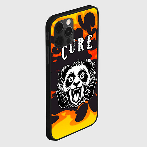 Чехол iPhone 12 Pro Max The Cure рок панда и огонь / 3D-Черный – фото 2