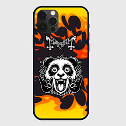 Чехол для iPhone 12 Pro Max Mayhem рок панда и огонь, цвет: 3D-черный