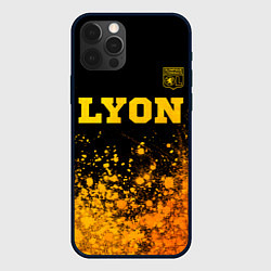 Чехол для iPhone 12 Pro Max Lyon - gold gradient посередине, цвет: 3D-черный