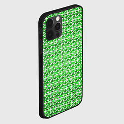 Чехол для iPhone 12 Pro Max Белые плюсики на зелёном фоне, цвет: 3D-черный — фото 2