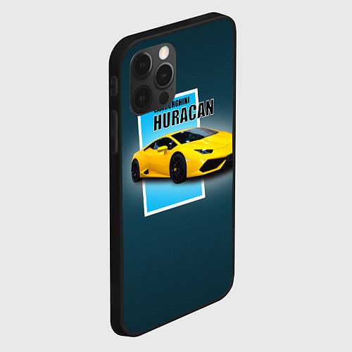 Чехол iPhone 12 Pro Max Спортивная итальянская машина Lamborghini Huracan / 3D-Черный – фото 2