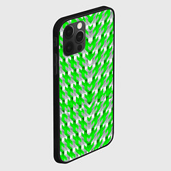 Чехол для iPhone 12 Pro Max Зелёно-белый паттерн, цвет: 3D-черный — фото 2