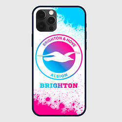 Чехол для iPhone 12 Pro Max Brighton neon gradient style, цвет: 3D-черный