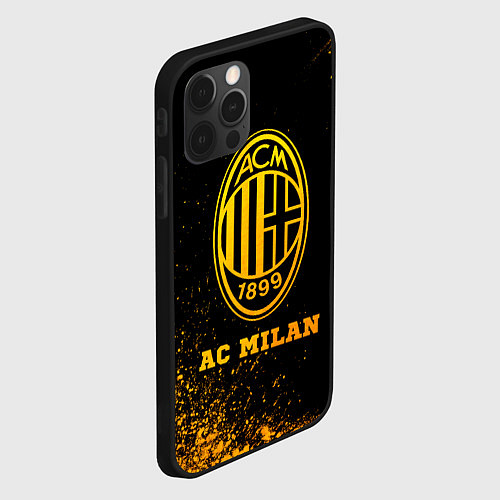 Чехол iPhone 12 Pro Max AC Milan - gold gradient / 3D-Черный – фото 2