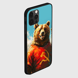 Чехол для iPhone 12 Pro Max Медведь с гербом СССР, цвет: 3D-черный — фото 2