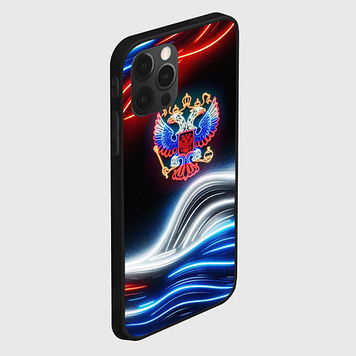 Чехол iPhone 12 Pro Max Неоновые флаг и греб / 3D-Черный – фото 2