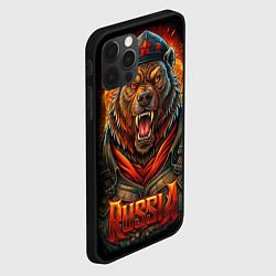 Чехол для iPhone 12 Pro Max Мощный красный медведь - Russia, цвет: 3D-черный — фото 2