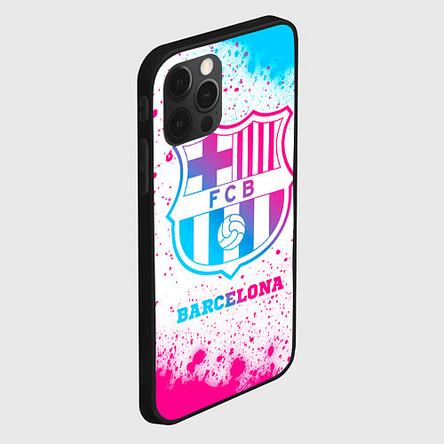 Чехол iPhone 12 Pro Max Barcelona neon gradient style / 3D-Черный – фото 2