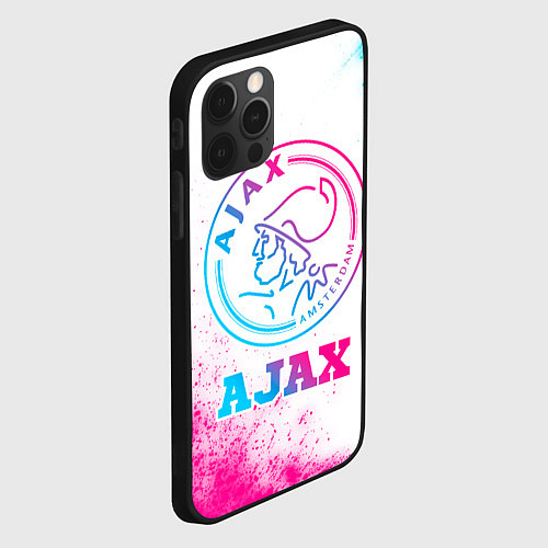 Чехол iPhone 12 Pro Max Ajax neon gradient style / 3D-Черный – фото 2