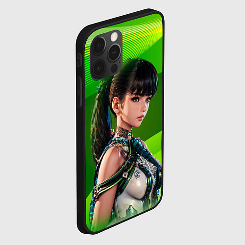 Чехол iPhone 12 Pro Max Stellar Blade Eve зеленый абстракт / 3D-Черный – фото 2