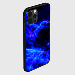 Чехол для iPhone 12 Pro Max Синий густой дым - inferno blue, цвет: 3D-черный — фото 2