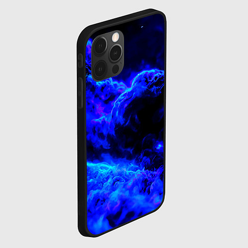 Чехол iPhone 12 Pro Max Синий густой дым - inferno blue / 3D-Черный – фото 2