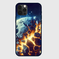 Чехол для iPhone 12 Pro Max Взрыв планеты - космос от нейросети, цвет: 3D-черный