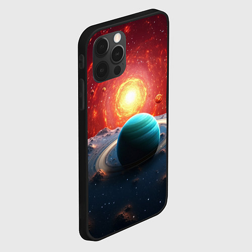 Чехол iPhone 12 Pro Max Космос и разные планеты / 3D-Черный – фото 2