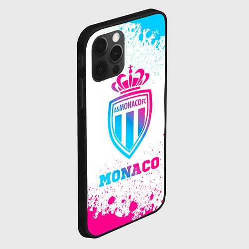 Чехол iPhone 12 Pro Max Monaco neon gradient style / 3D-Черный – фото 2