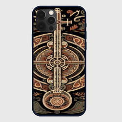 Чехол для iPhone 12 Pro Max Символика славянской мифологии, цвет: 3D-черный