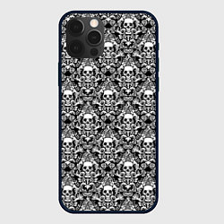 Чехол для iPhone 12 Pro Max Skull patterns, цвет: 3D-черный