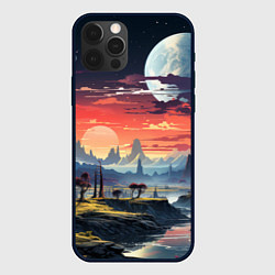 Чехол для iPhone 12 Pro Max Космический фантазийный мир на другой планете, цвет: 3D-черный